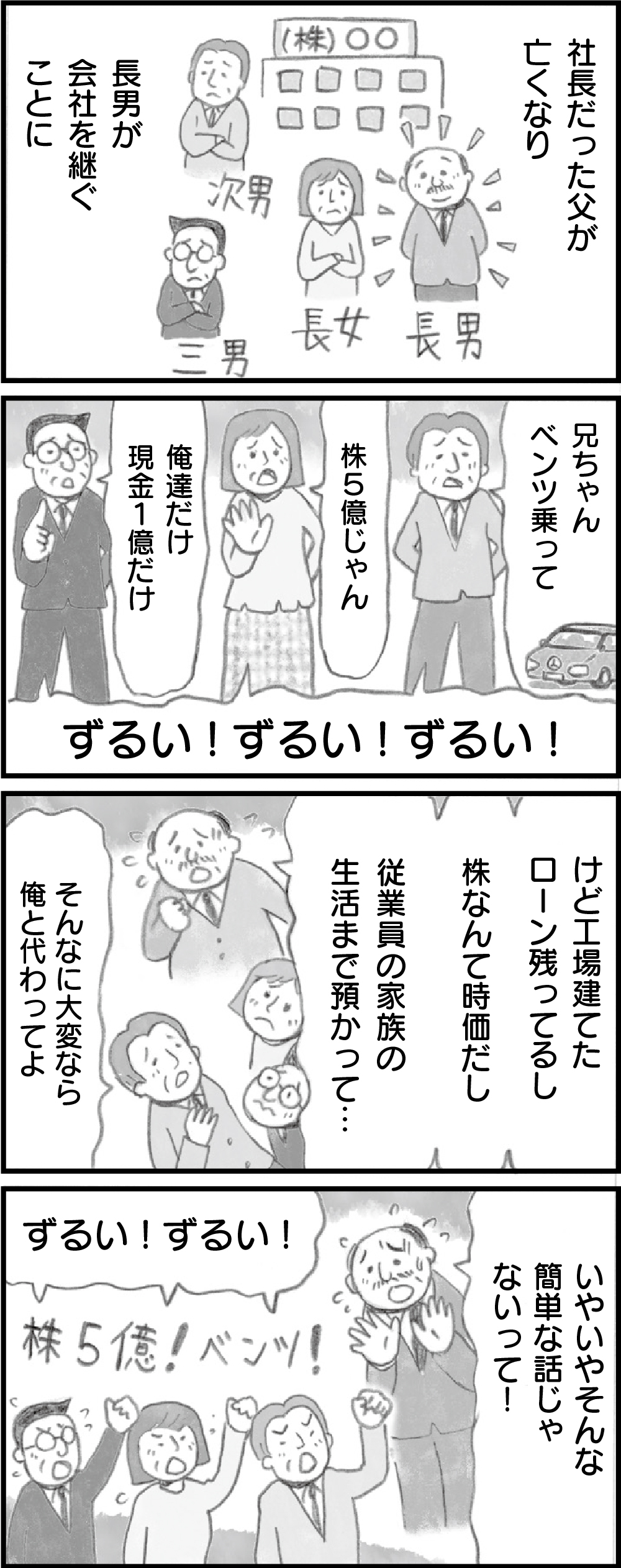 会社と現金、どちらも平等に継がせる方法