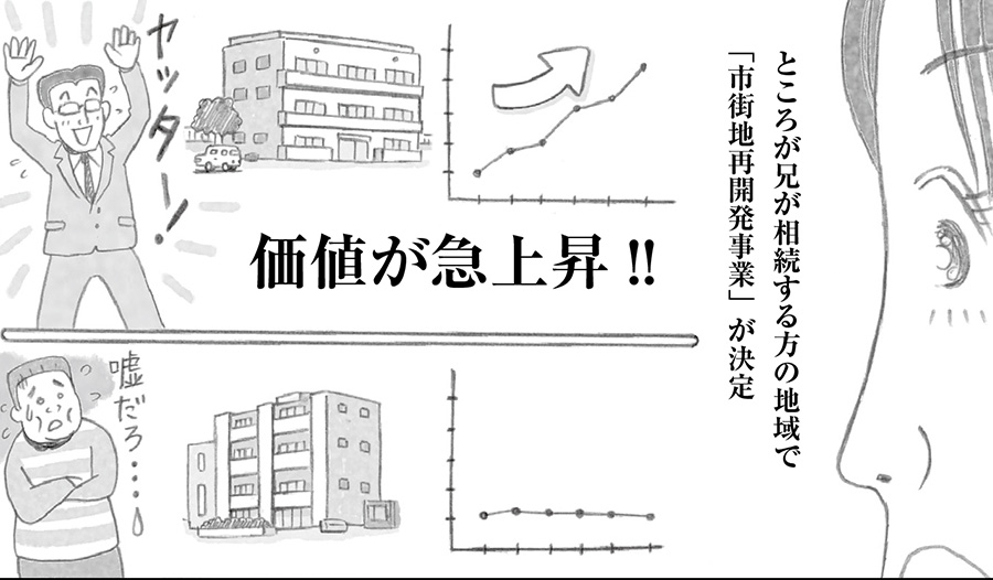 まさかこんなタイミングで…。 仲が良かった兄弟に訪れた突然の悲劇。 相続時に一方の相続する資産価値が跳ね上がってしまったお話